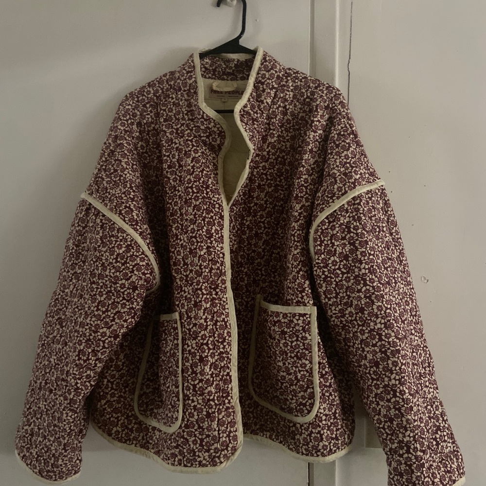Free people Chloe jacket- maroon combo
